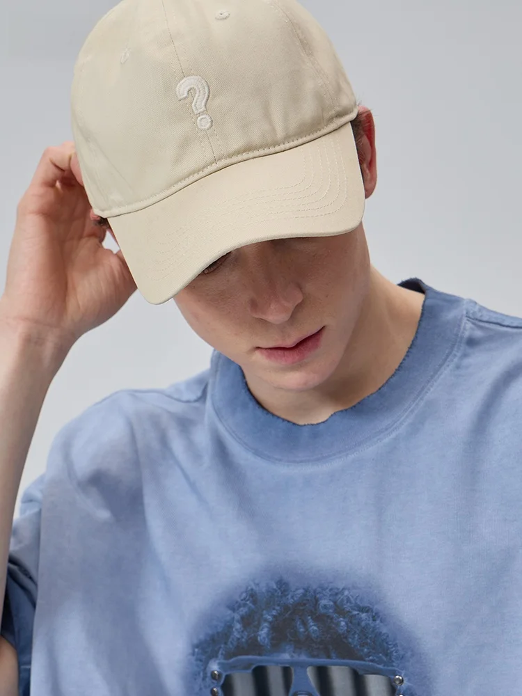 apay-ユニセックス-アジャスタブル-ベースボールキャップ-ウォッシュド-ヴィンテージ-クエスチョンマーク-刺繍-ソフトトップ-カップルハット-ワイドブリム-コットン-幾何学模様-ブロック