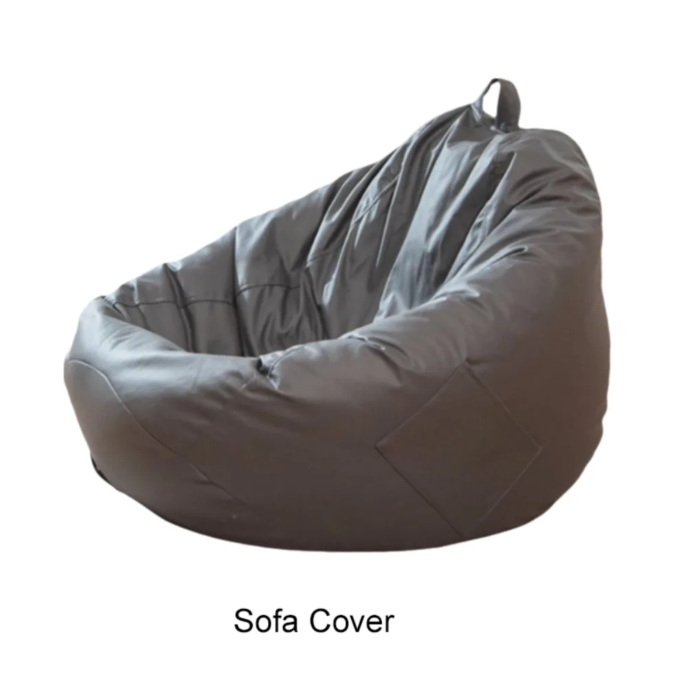 Waterproof Lazy Sofa Bean Bag with Handle and Pocket Wear-resistant Bean Bag Chair Sofa Cover Removable Stain-resistant