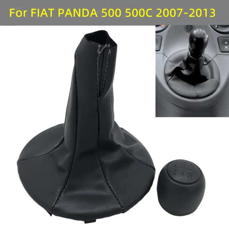 For FIAT PANDA 500 500C 2004 -2013 Gear Shift Knob Shifter Lever Stick Gaiter Boot Cover Cars Accessories