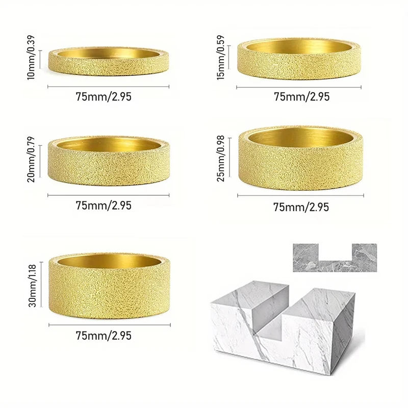 1 PC Parallel Profile Shaping ล้อ 20mm Arbor สูญญากาศ Brazed เพชรขอบล้อสําหรับกระเบื้องควอตซ์หินหินอ่อนหินแกรนิตหิน