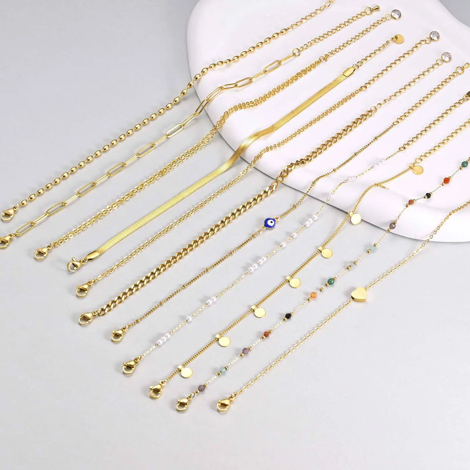 Gold Plated Layered สร้อยข้อเท - Jc Jewelry & Watches Photos บทวิจารณ์และราคา