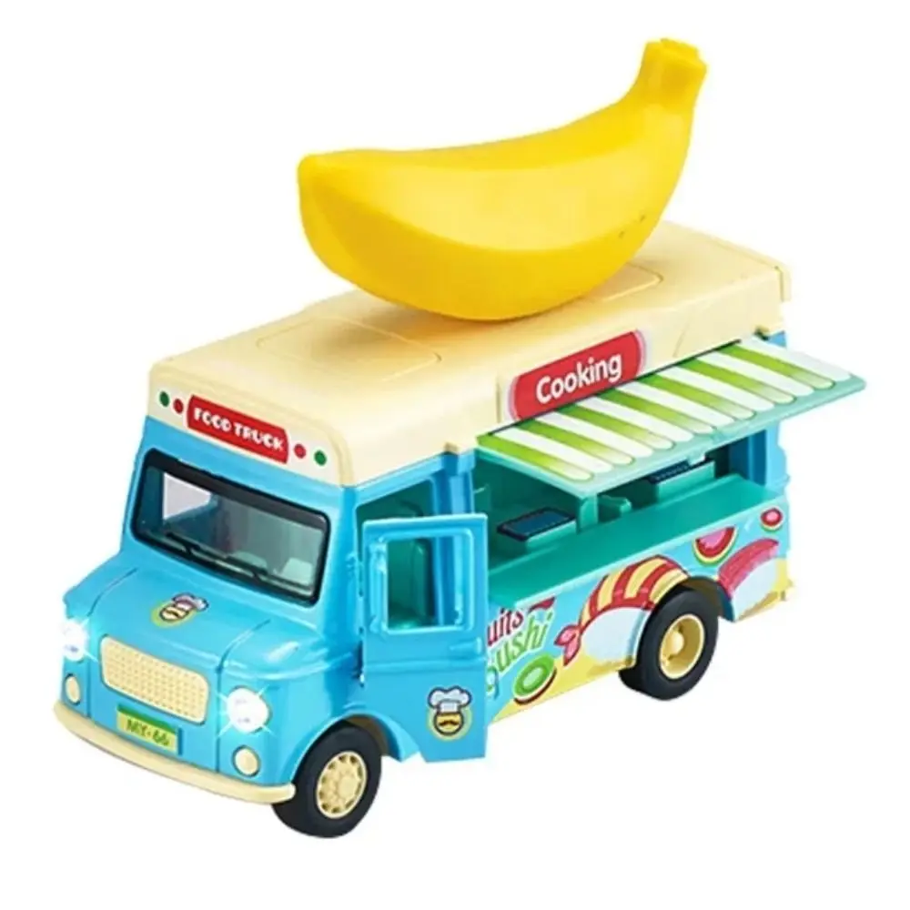 Burger Bus camión de comida juguete colores brillantes con música luz helado coche modelo vehículo educativo tirar hacia atrás coche regalo para niños