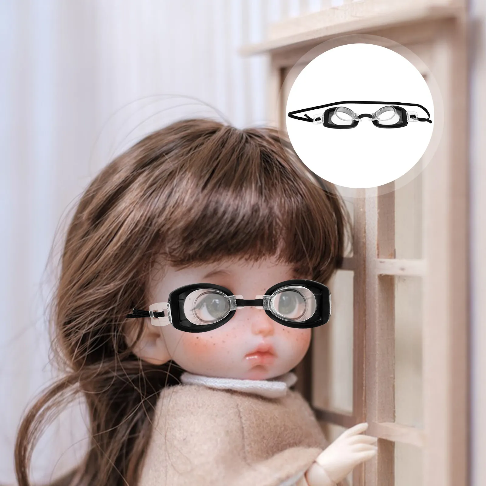 

4Pcs Miniature Swimming Glasses Creative Lightweight Swimming Eyewear Playhouse Accessories for Craft Decoration and