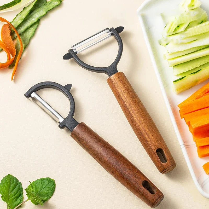 Peeler  Stainless steel  Wooden Handle Peeler Fruit Vegetable Kitchen Tool