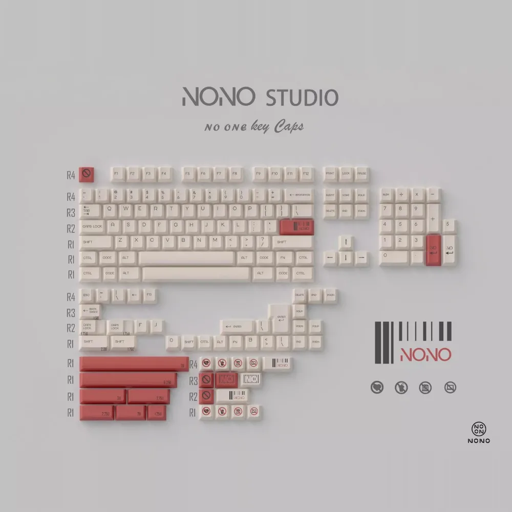 

NONO Studio Keycap Set 166key PBT Custom Simple White Keyboard Cap Cherry Profile KeyCap for Mechanical Keyboard 61/68/75/87/104