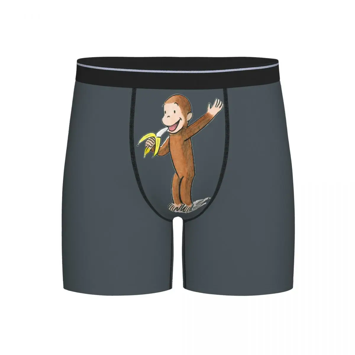 

Long Boxer Underpants Shorts Curious George Eating A Banana Panties Male Comfortable Underwear for Homme Man Boyfriend Gift