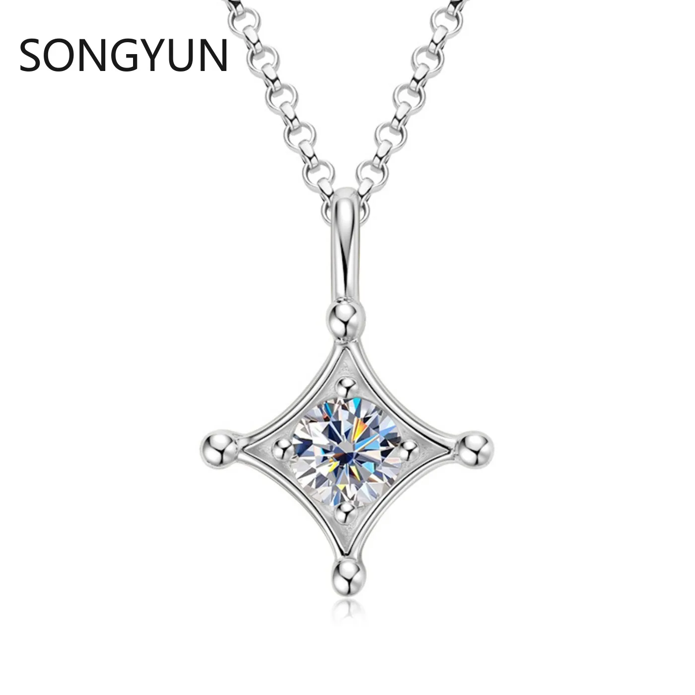 SONGYUN Luxury Jewelry 925 sterling silver Pendant Necklace Women GRA Certificated D Color Moissanite Diamond Necklaces Pendants