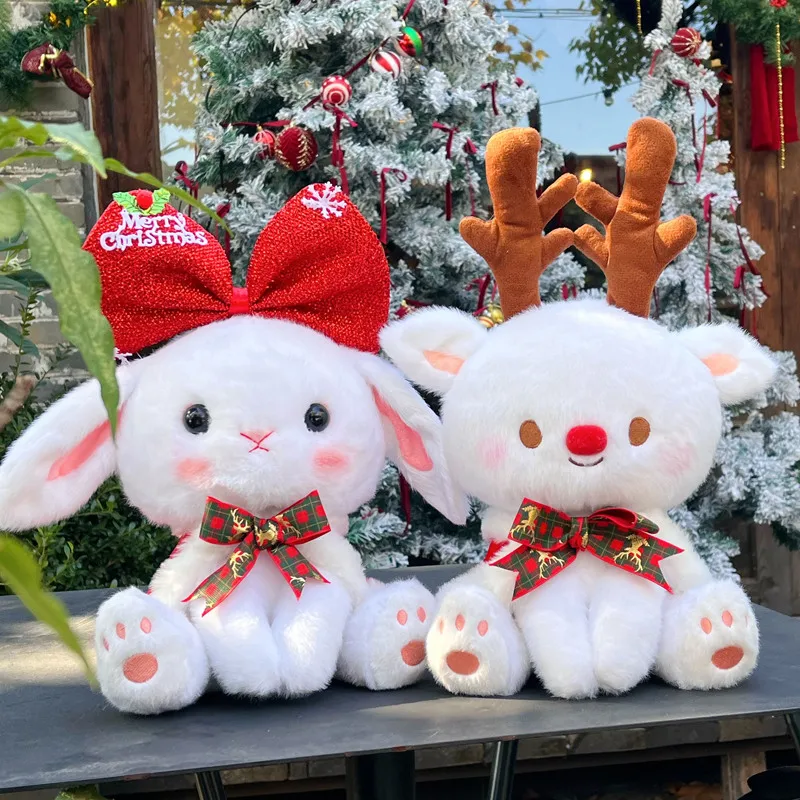 

Новый рождественский декор, мультяшный плюшевый рождественский олень, лось, мягкие животные, рождественский кролик, подушка для объятий для детей, рождественские подарки, декор для вечеринки