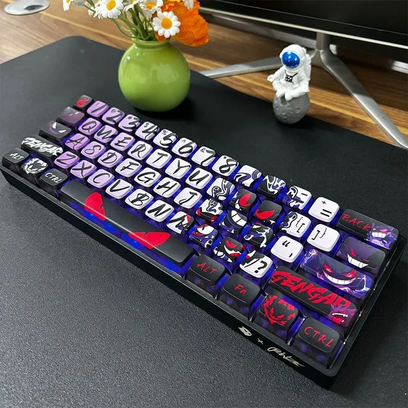 Ghost Face Keycaps Four Sided Shine Through ASA Profile PBT+PC Material Cartoon Keycaps DYE-SUB for MX Type Keyboard