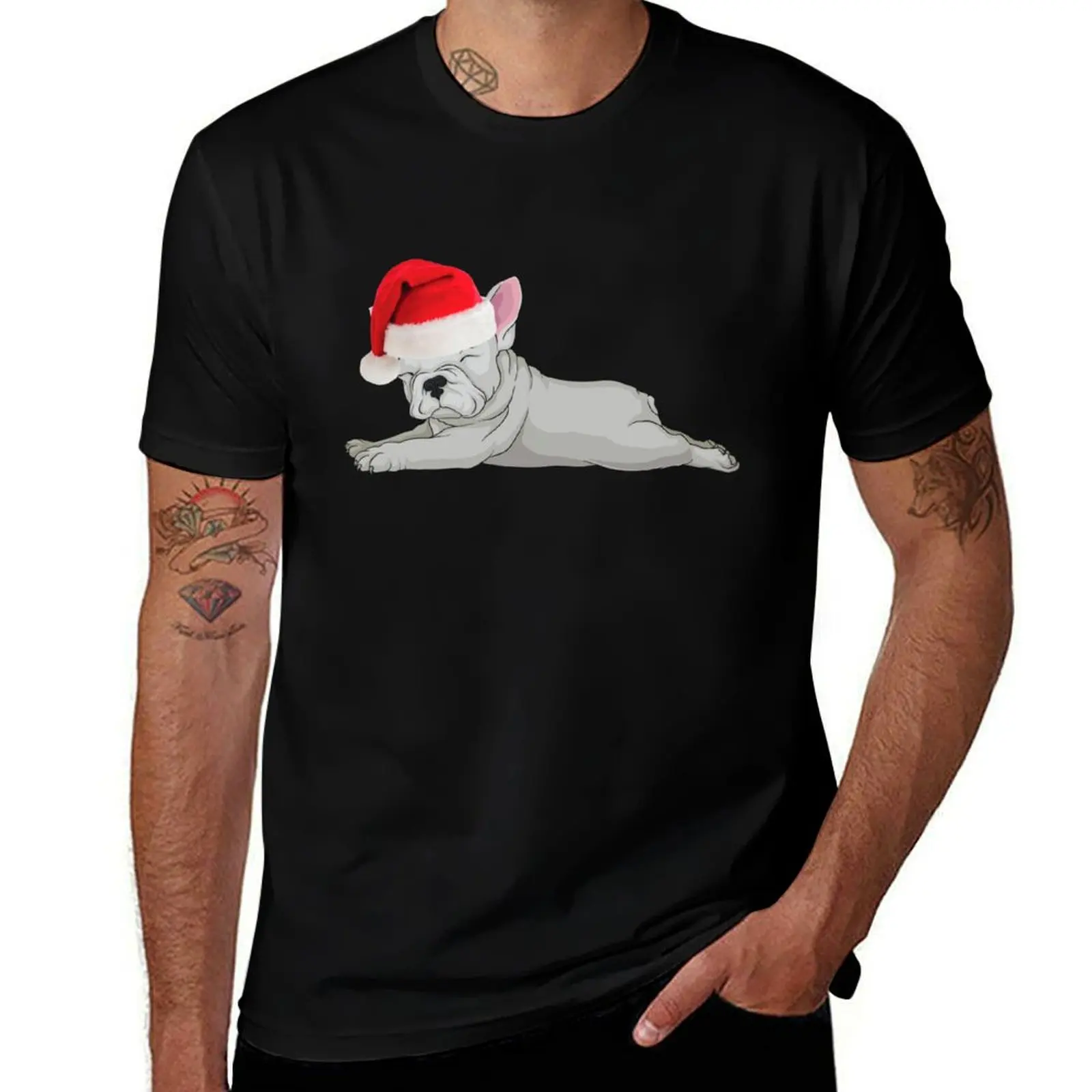 

Christmas French Bulldog Santa Frenchie Christmas Cream Frenchie Grey Frenchie Gift T-Shirt clothes cute clothes men clothing