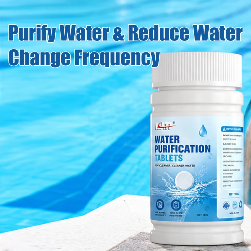 KJM-100pcs Pool Water Treatment Tablets For Clear Fresh Spa Swimming Pools Hot Tubs Safe Easy To Use - view 5
