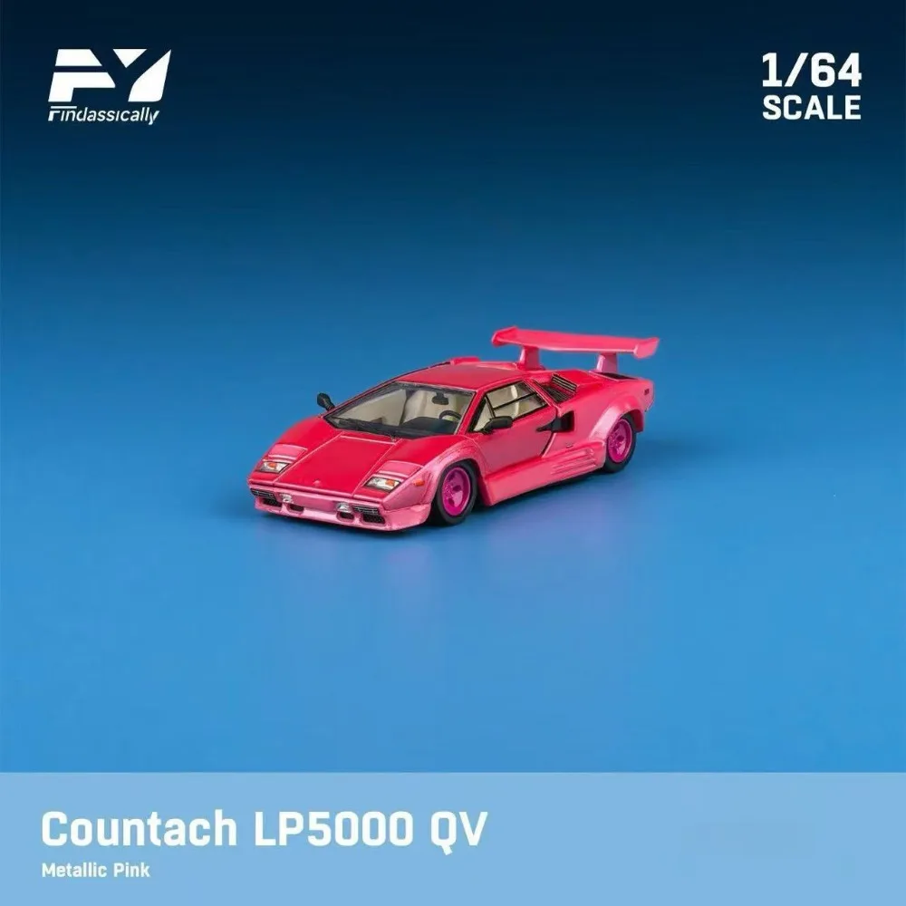 FY 1:64 Lamborghini LP5000 Countach S QV 25th Anniversary Edition Alloy Diecast Car Model Collection Ornaments Pop-up Headlamps