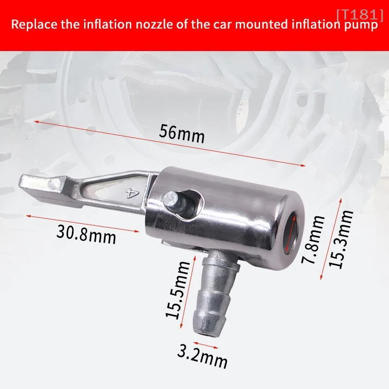 [E] Portable Inflatable Pump For Car Tire Air Chuck Compressor Tire Inflator Tire Chuck With Barb Connector For Hose Repair