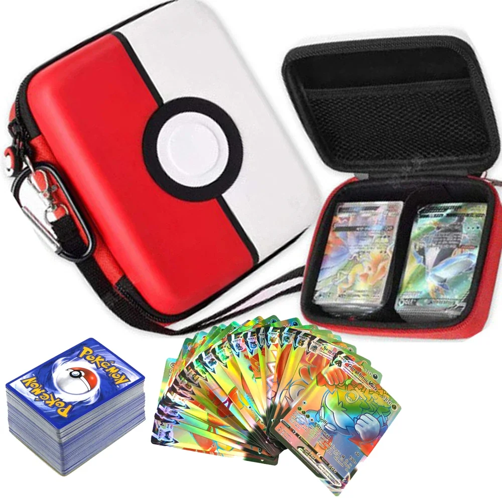 400 piece Pokemon Metal Gold Card Box Gold Letter Poker Metalicas Charizard Vmax Gx Series Game Card Box