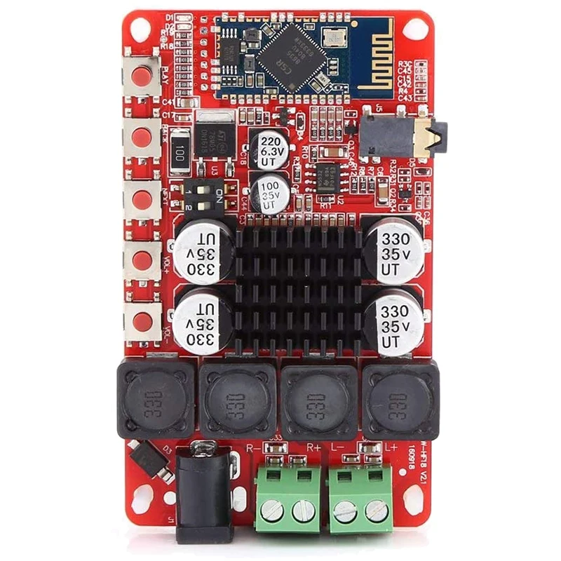 TDA7492 50Wx2 Digital Dual Channel Amplifier Module Stereo AMP Board with CSR8635 Bluetooth V4.0 Receiver and Microphone