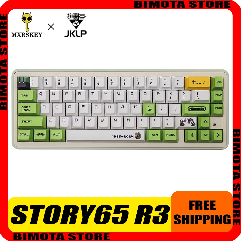 

Story65 R3 Mechanical Keyboard Aluminium Alloy Three Mode Gasket Wireless Gaming Keyboard Kits Hot Swap Pc Gamer Office Gfits