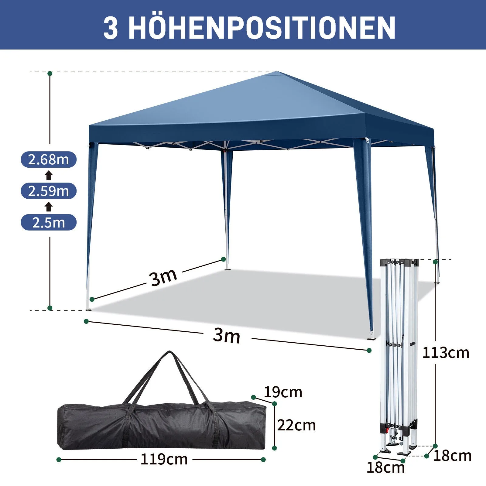 US 10'x 10' EZ Pop UP Party Tent Canopy Gazebo Event Waterproof Outdoor 4 Walls