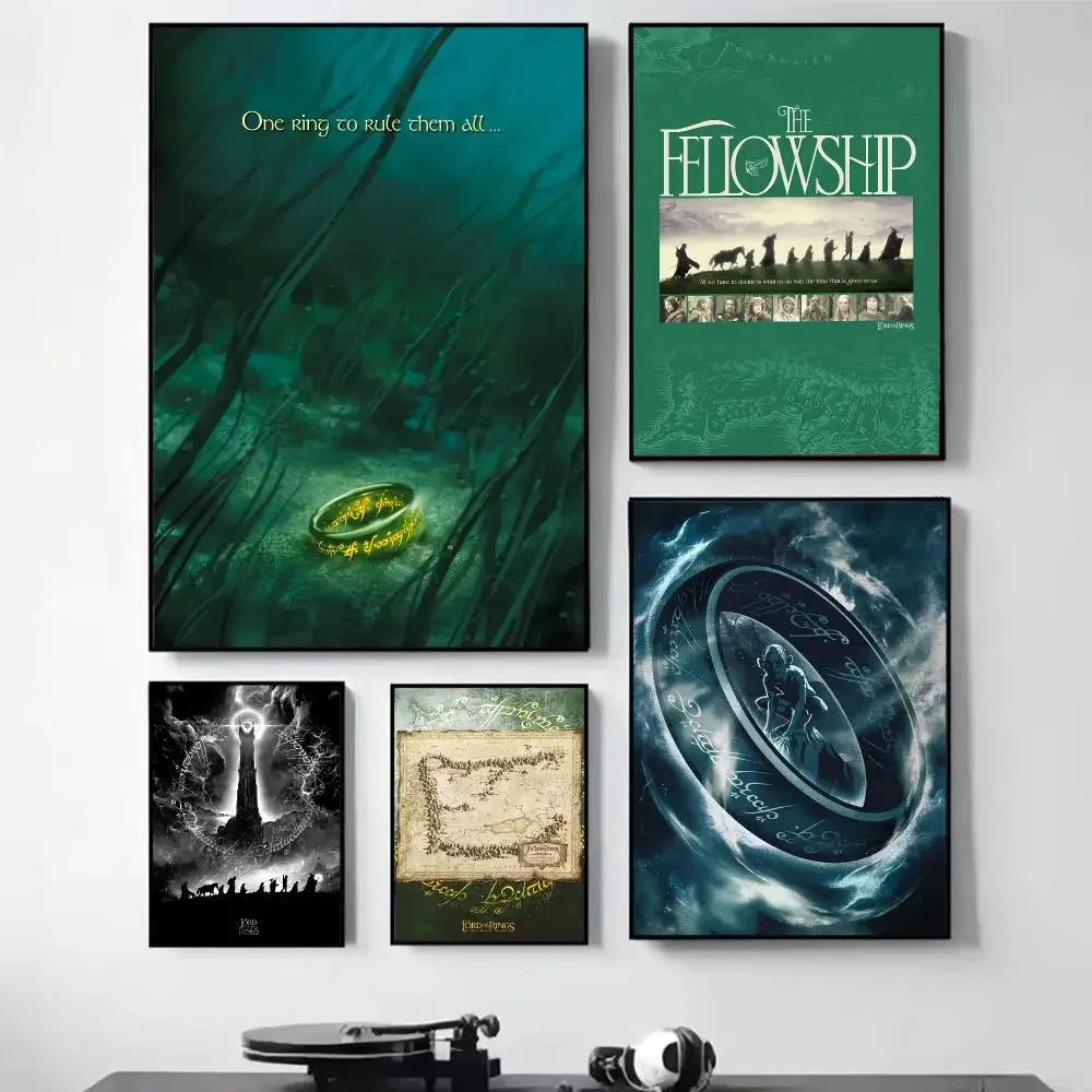 The L-lords Of The R-Rings Painting Calligraphy Self Adhesive Wall Art Waterproof Print For Bedroom Hallway Home Decor