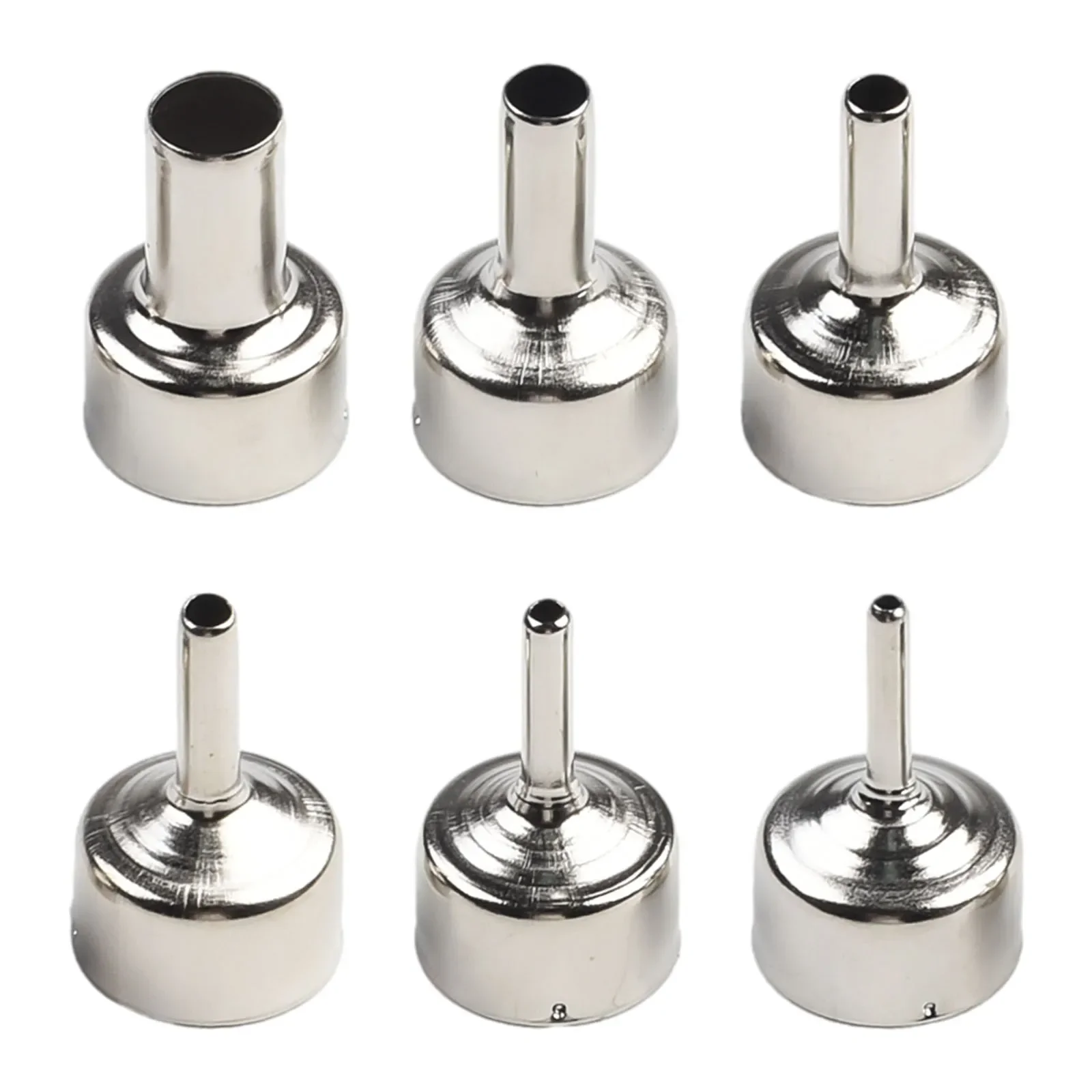 

6pcs/Set 22mm Universal Nozzles For 858D+ 8586 Soldering Welding Hot Air Station Heat Resistant Stainless Steel Nozzle