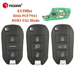 434MHz PCF7941 Chip Remote Car Key For Peugeot 308 408 508 2008 3008 4008 5008 208 30 Citroen C-Elysee C4-Cact HU83 VA2 Blade