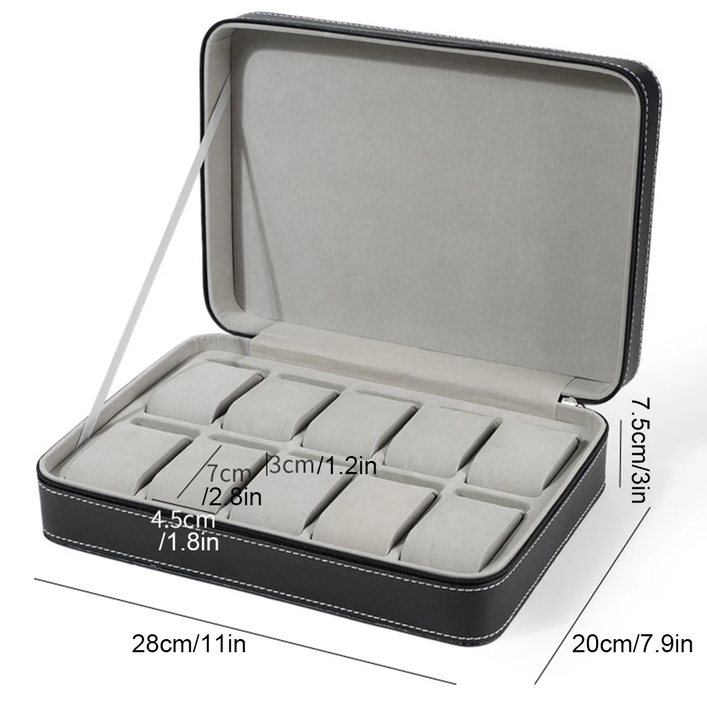 صندوق حامل حلقات منظم مع وسائد قابلة للإزالة، صندوق ساعة حامل أقراط متعدد الحجم