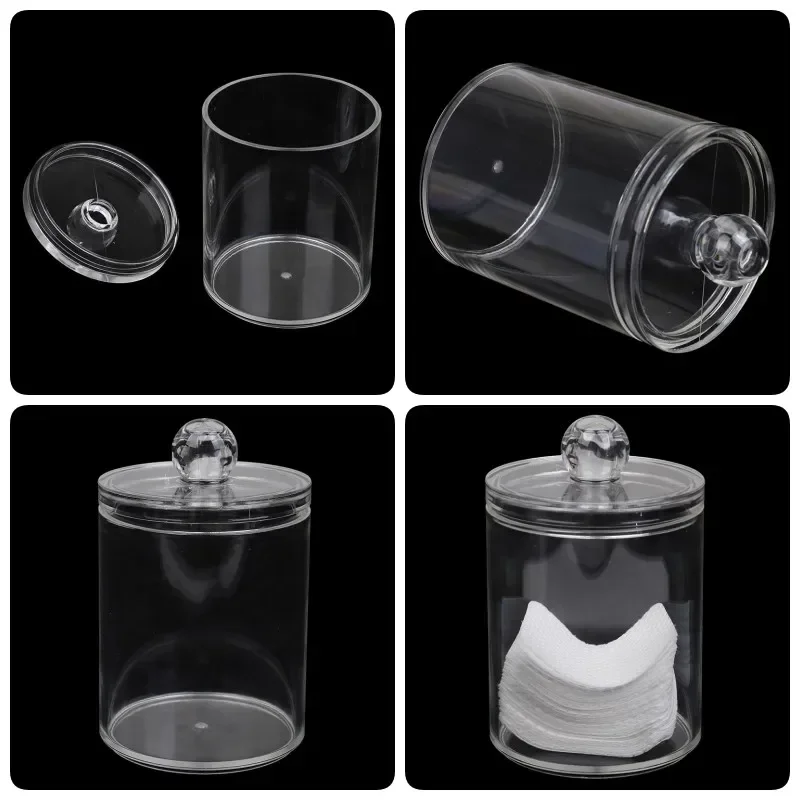 Round Cotton Pads Organizer with Lid Transparent Makeup Swab Storage Box Small Plastic Floss Case