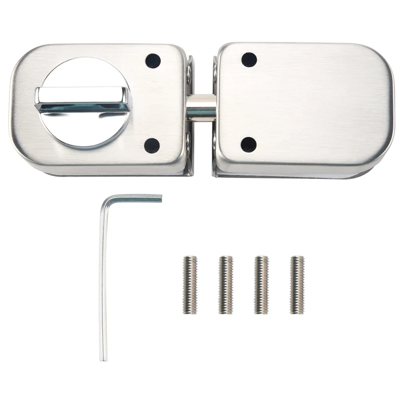 

News Stainless Steel,Glass Door Latches Lock/Bolt,138A ,Without Drilling,For Double Glass Door, Frameless Glass Door