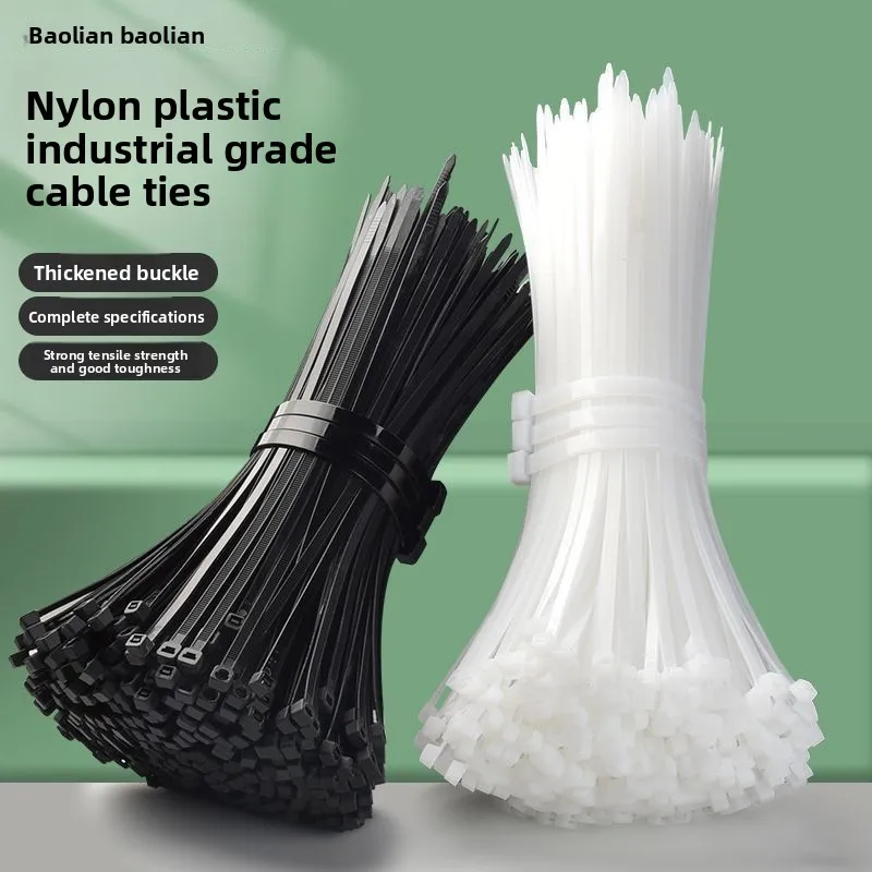 

100Pcs Self Locking Nylon Cable Ties Plastic Cord Tie Heavy Duty Cables Fastening Rings Loop Hardware Organizer Wire Straps