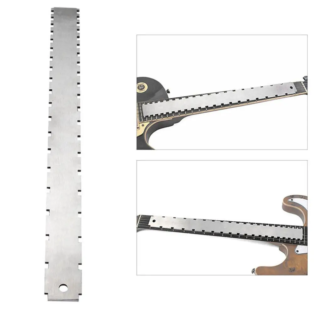 Guitar Neck Notched Straight Edge Ruler Stainless Steel Guitar Fret Leveling Ruler Fret Guitar Level Luthier Tool Guitar Body