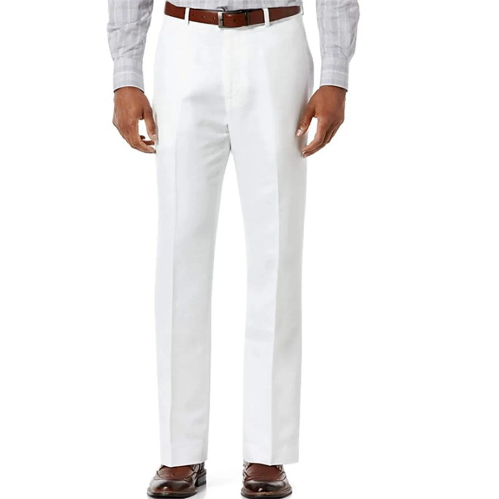 

White Suit Pant Solid Color Trousers Straight Bottoms Men'S Formal Elegant Social Dress Pants New Business Casual Pantalones