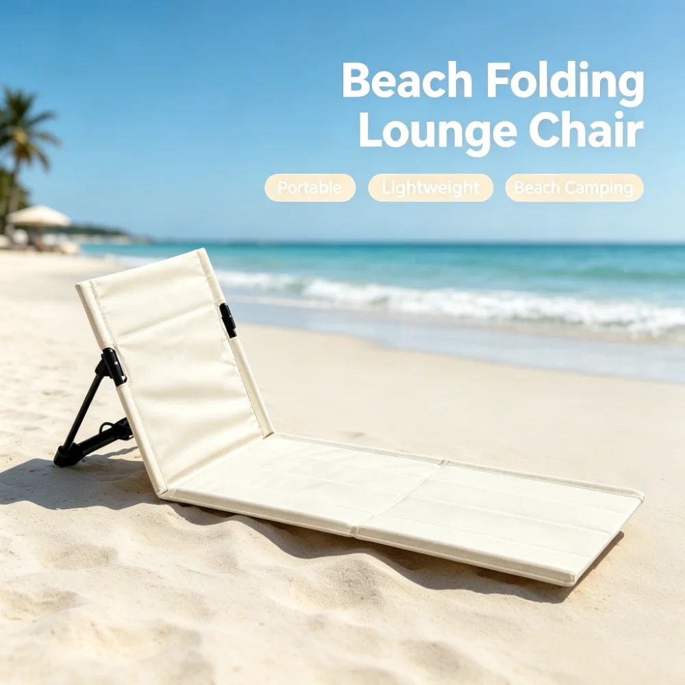 Outdoor Foldable Camping Chair Oxford Cloth Camping Floor Chair Garden Park Single Lazy Chair Backrest Cushion Picnic Back Chair