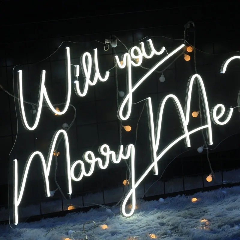 Neon sign custom Will you marry me? sign light for proposal wedding ceremony site special decoration