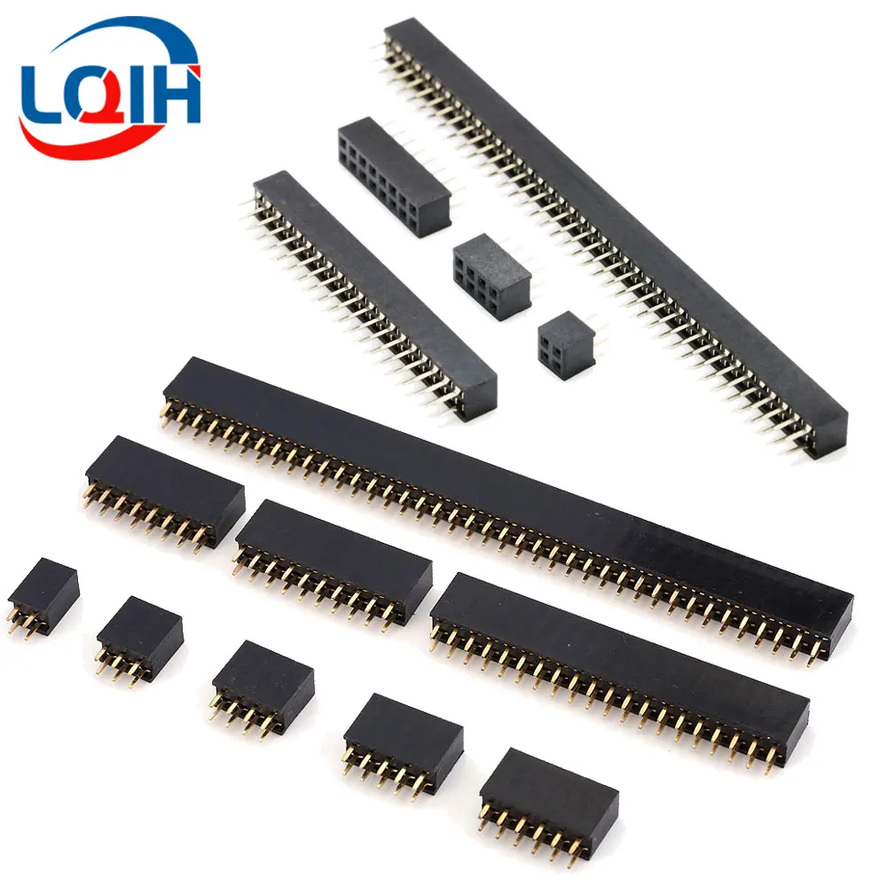 Pitch 2.0mm 2.54mm Double Row Pin Female Header Socket 2*2P/3/4/5/6/7/8/9/10/11/12/13/14/15P/16/17/18/20/25/30/40Pin Connector