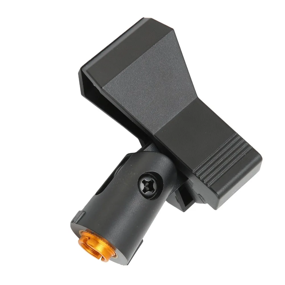 ABS Microphone Clip with 5/8in Male to 3/8in Female Connector Handheld Mic Clamp Portable Mic Holder Handhold Use
