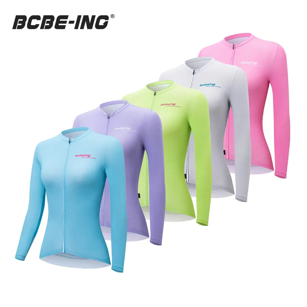 

BCBE-ING Women Cycling Jersey Long Sleeve SPF 50 Anti-UV Slim Fit Bike Shirt High Quality Road Bicycle Clothing With YKK Zipper