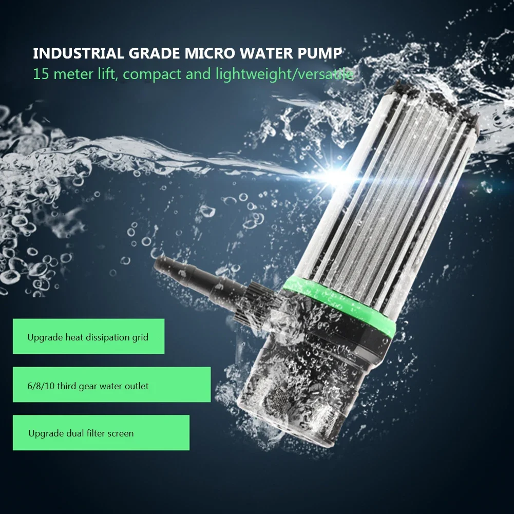 DC 12V Submersible Water Pump Water Flow Speed Adjustable Bottom Suction Water Pump for Slotting/Cutting/Water Drilling Machine