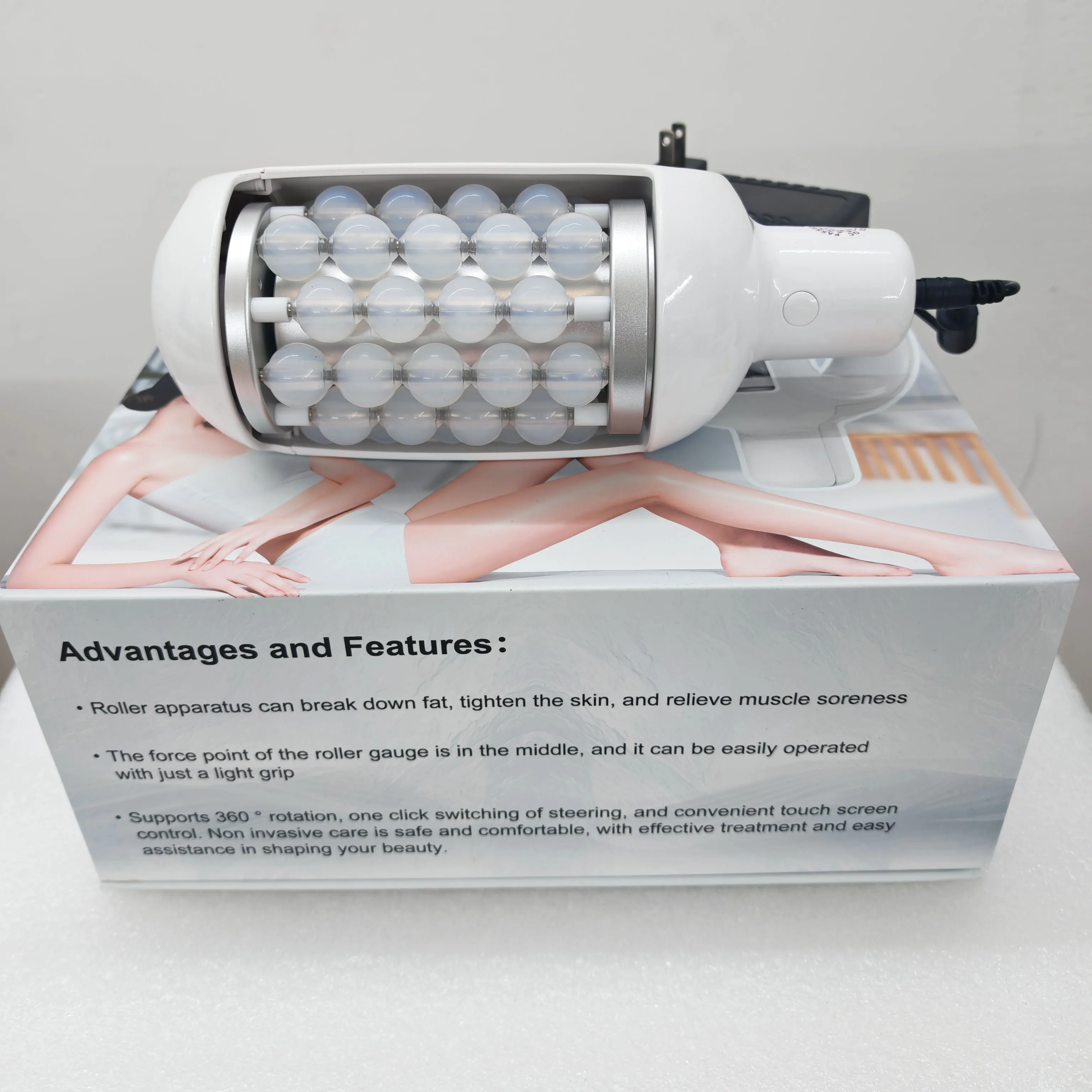 Portable Electric Anti-Cellulite Roller Massager with 360-Degree Rotation for Lymphatic Drainage and Body Slimming