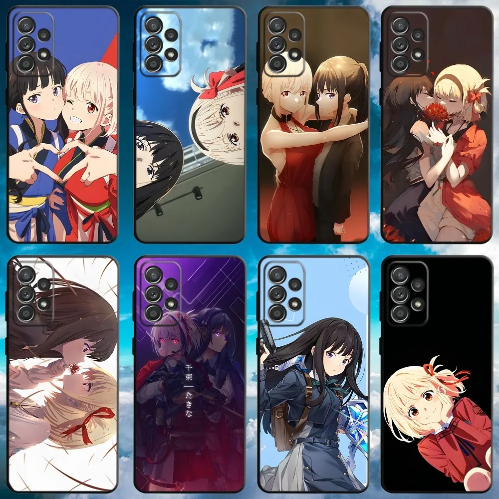 

L-Lycoris Recoil Chisato Takina Phone Case For Samsung S21,S22 Ultra,S20,S30 plus,S22 plus,S23,S30 ultra 5G Soft Black Cover