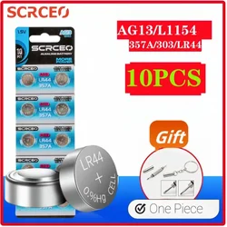 2-10pcs 1.5V LR44 Batteries AG13 Button Cell Battery 357 SR44 LR1154 Button Coin Batteries L1154 Battery for Watch Toys