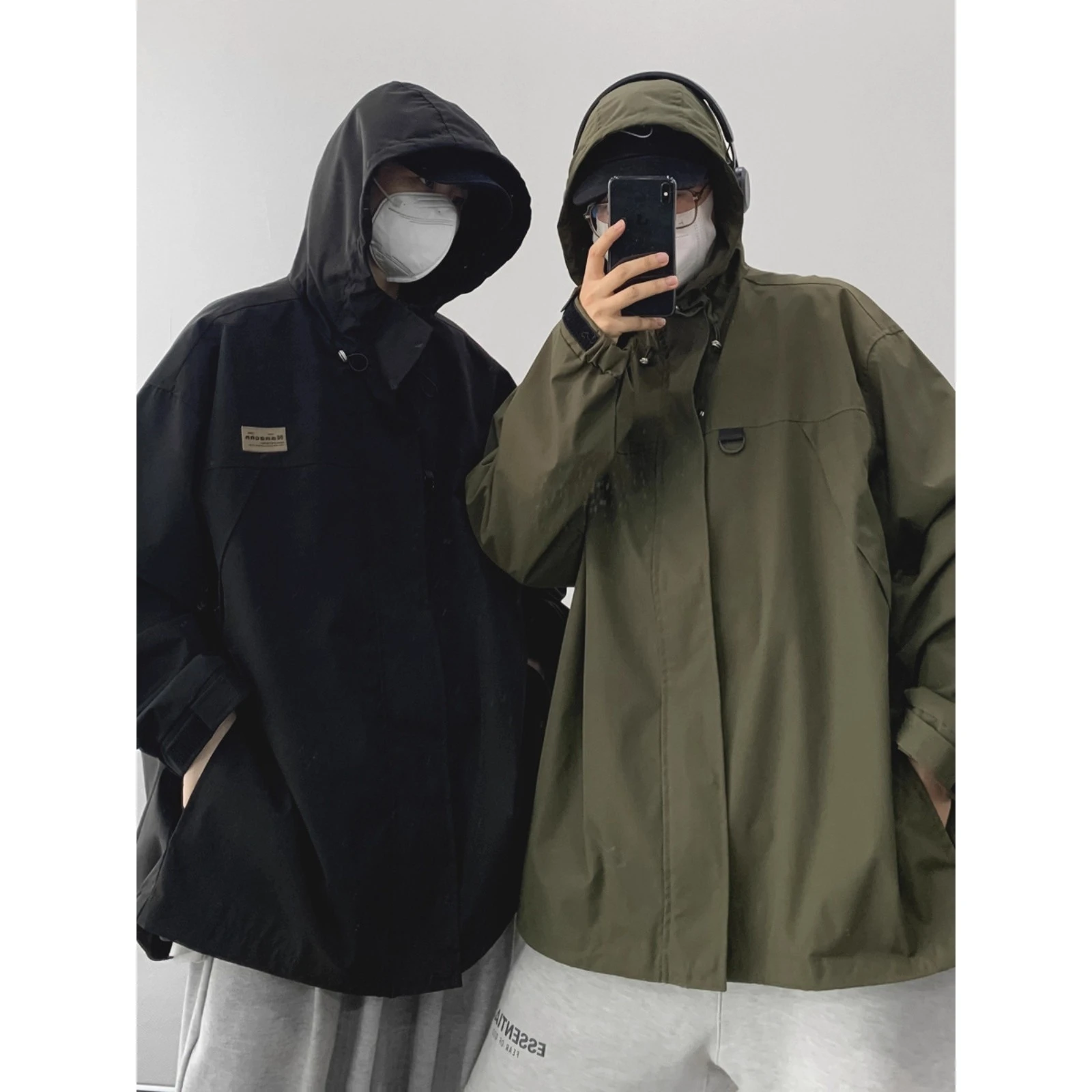 

Extra Large 300 Pou American Ins Sle Men's Jaet Coat Loose Fit Hooded Haome Design Casual Outerwear for Autumn