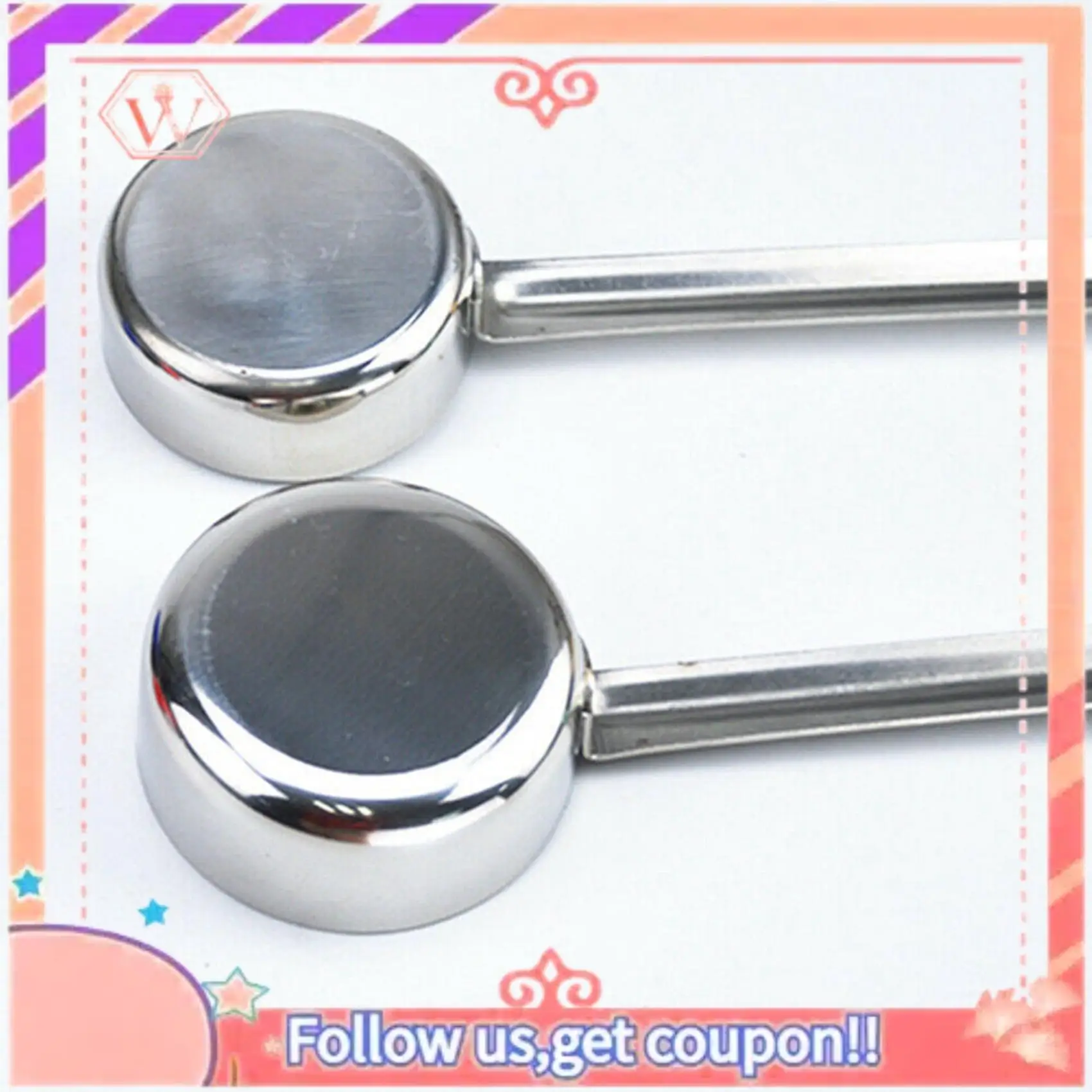 AT84-2X Pizza Spread Sauce Ladle Rubber Handle Flat Bottom Kitchen Cooking Spoon Stainless Steel Measuring Stir Soup Spoon