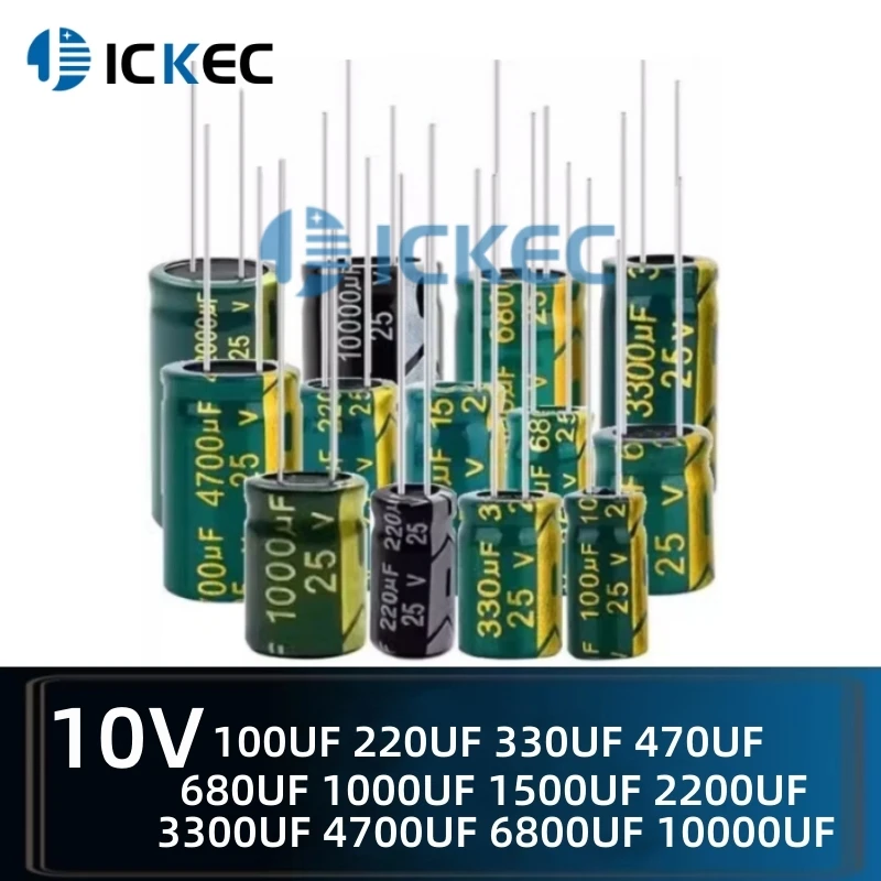 ตะกั่วตัวเก็บประจุไฟฟ้าแบบอินไลน์ 10V 100UF 220UF 330UF 470UF 680UF 1000UF 1500UF 2200UF 3300UF 4700UF 6800UF 10000UF