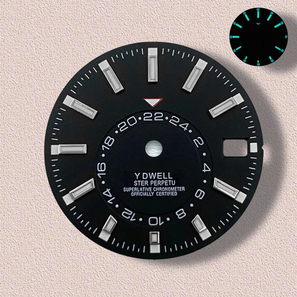 28.5mm S Logo New Sunburst Dial Fit NH35/NH36/4R/7S Japanese Movement Green Luminous High-Quality Watch Modification Accessories