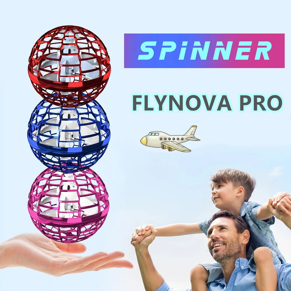 Flynova Pro Flying Ball Mini Helicopter UFO Flyorb Boomerang Spinner Drone Hand Induction Operated Drone Gift Adults Kids Toys