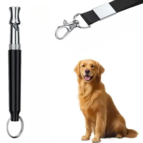 Dog Whistle with Lanyard Adjustable Ultrasonic Silent Dog Whistle Repeller Stop Barking Control for Dog Training
