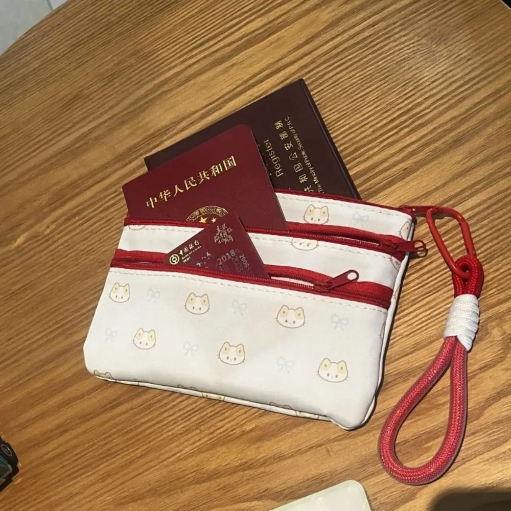 

Durable with Handle Storage Bag Zipper Large Capacity Coin Purse Multi-function Purse