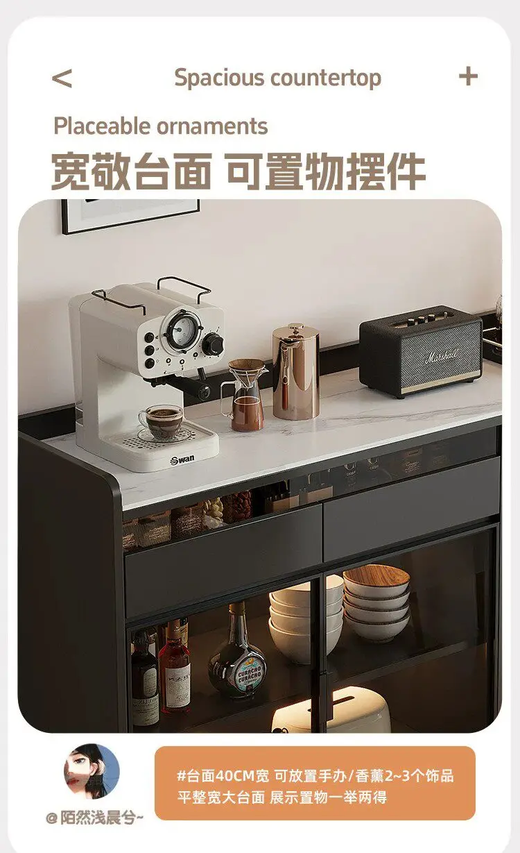 Modern Sideboard Cabinet With Glass Door Buffet Storage Cabinet With Drawers Kitchen Dining Living Room Furniture Coffee Bar