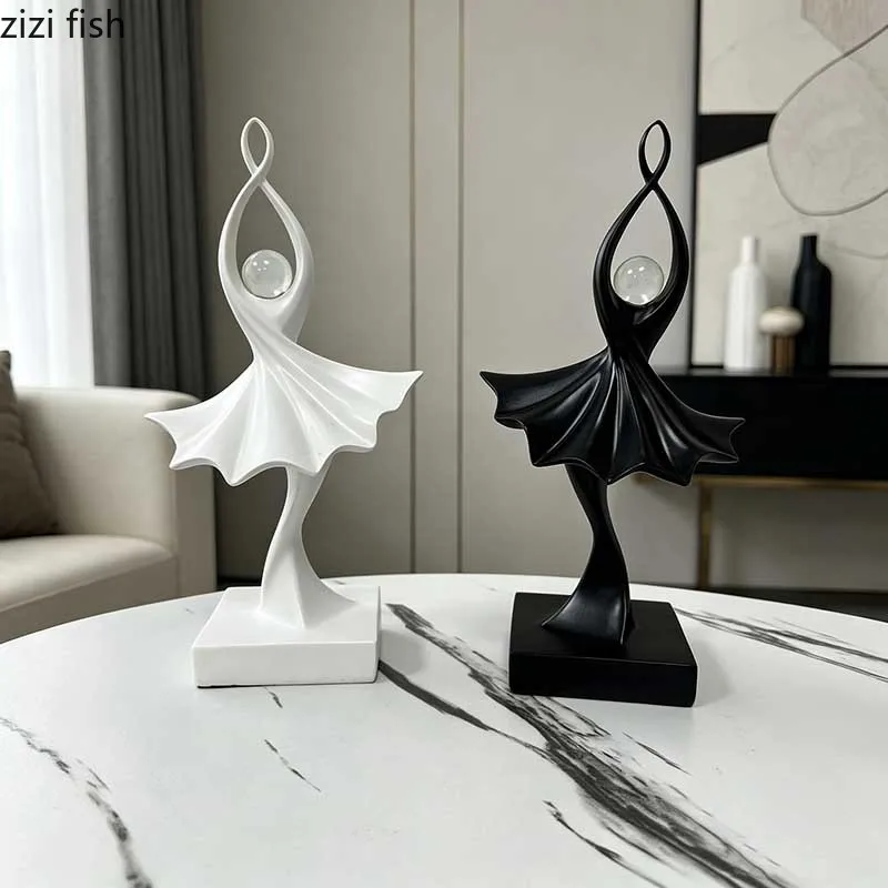 Creative Ballet Dance Artistic Ornament Desktop Resin Figure Sculpture Abstract Sculpture Art Crafts Study Decoration Ornament