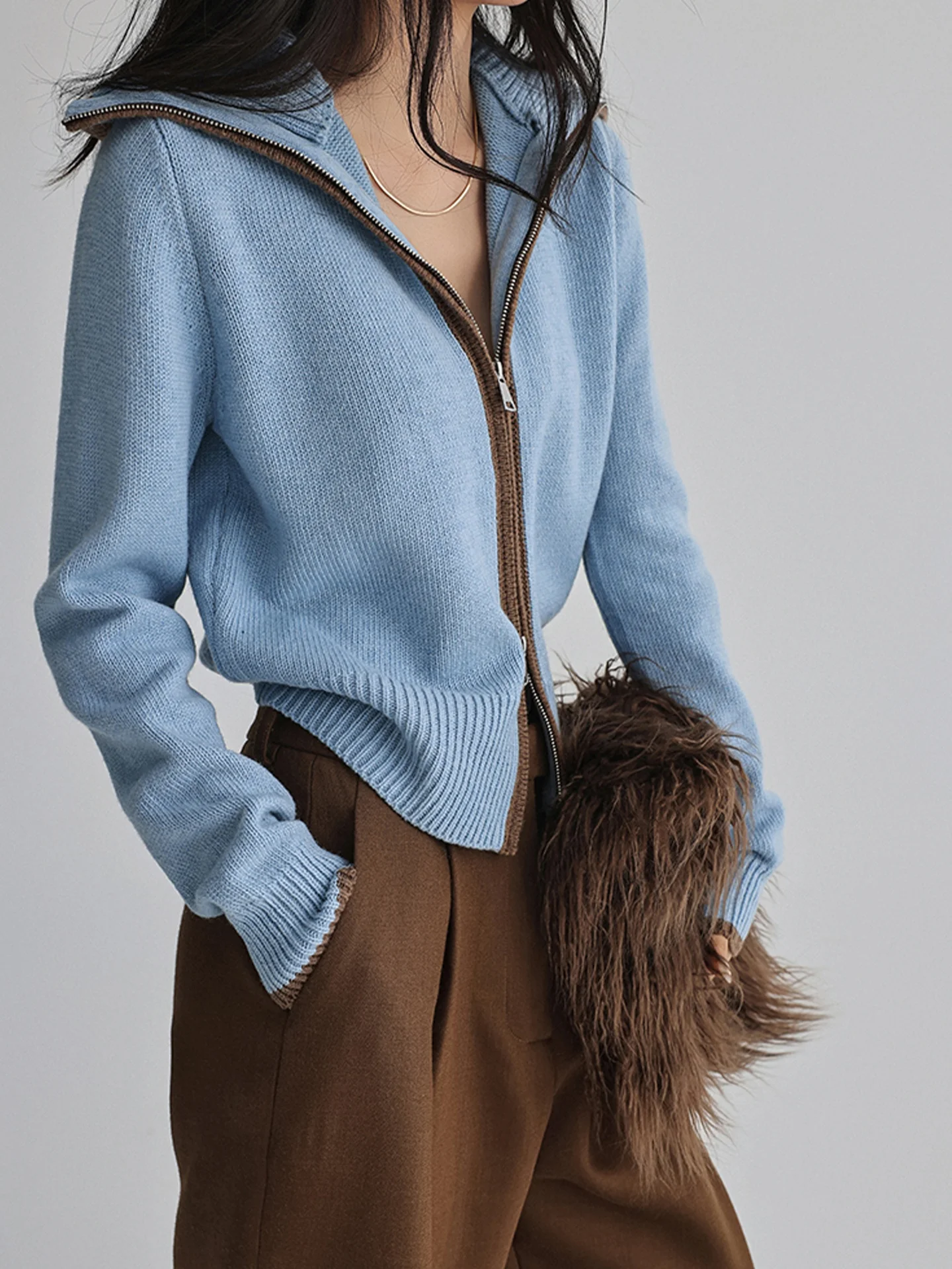 

Korean Sle Lazy Color Blo Long Sve Camere Knitwear Loose Trendy Sweater Women's Faion Winter Cardigan