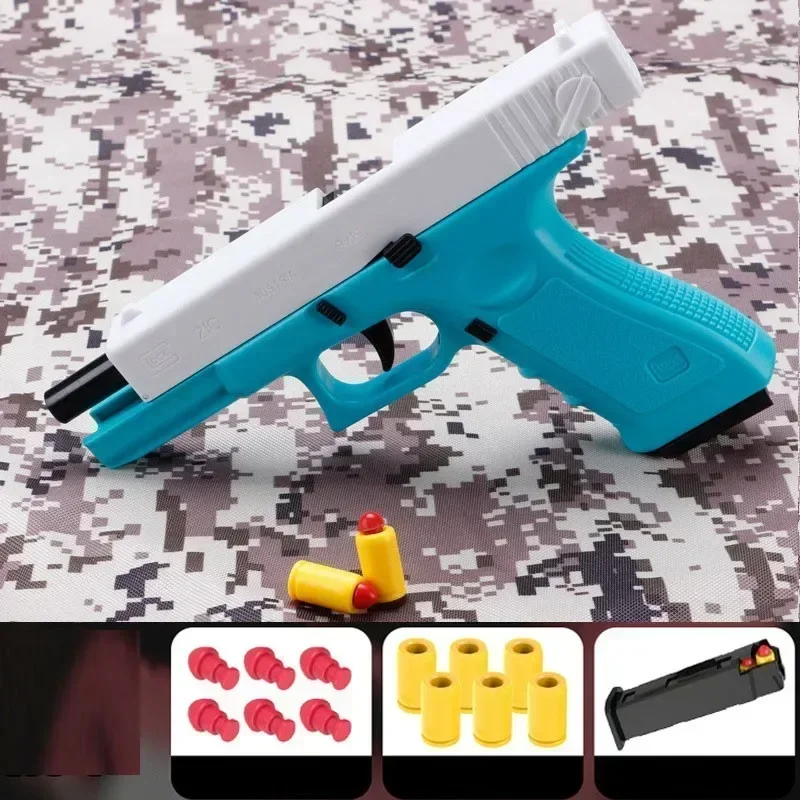 Glock Toy Gun Pistol Handgun Soft Bullet Shell Ejecting Foam Dart Blaster Shooting For Adults Kids Girls Outdoor Shooting Games